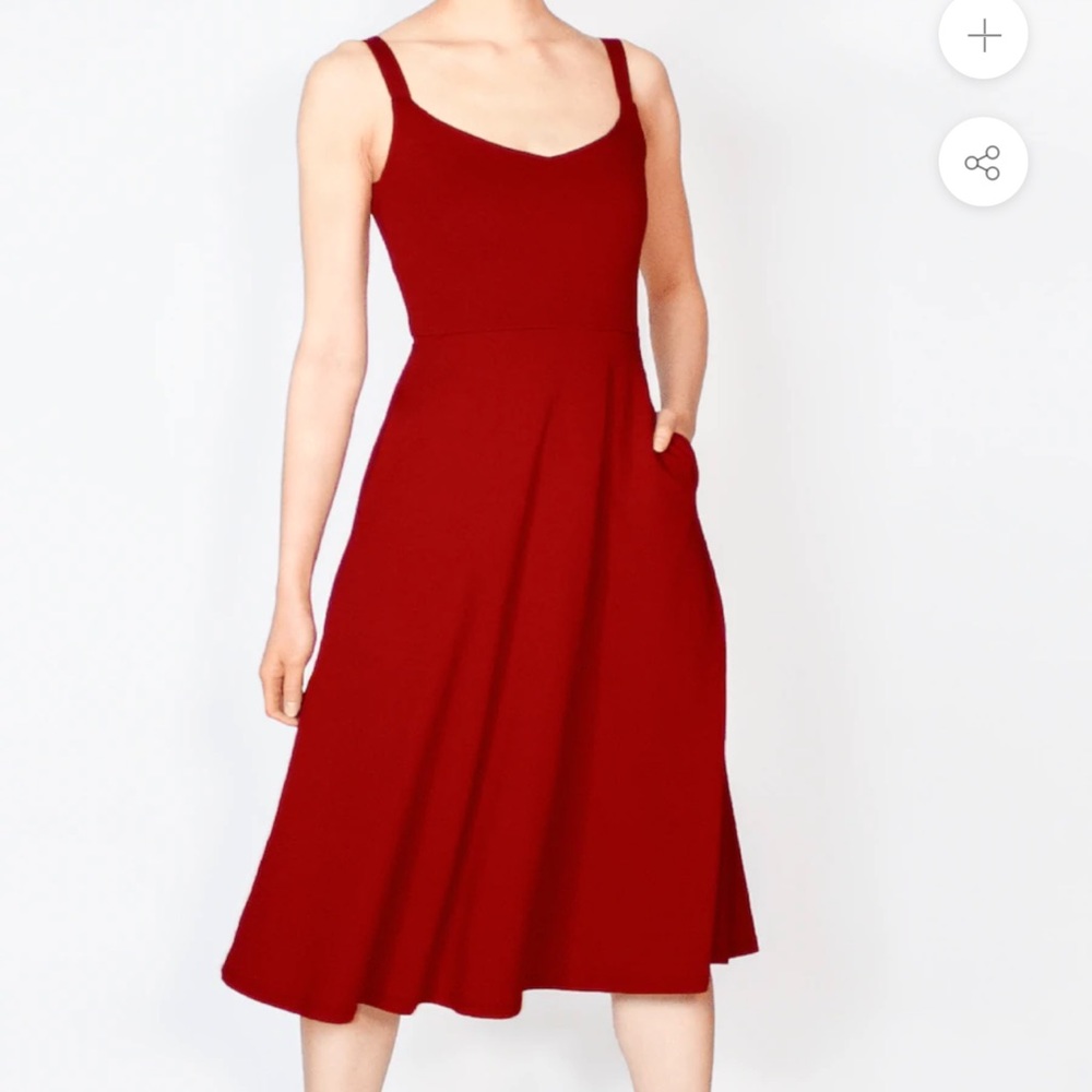 Must go by 6/12! Sz L Cobalt Street Midi dress in red. EUC with pockets